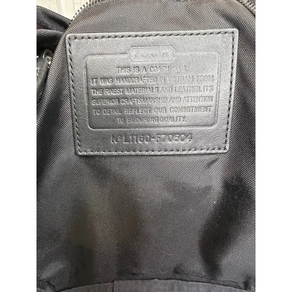 Coach F70504 Voyager Gym Duffle Bag Black Nylon Leather Travel Weekender